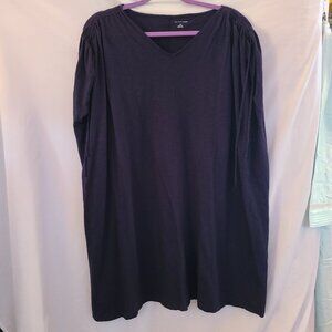 Saks Fifth Avenue Navy Blue Cotton Modal Cover Up Drawstring Shoulders SZ L